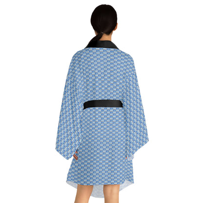 Long Sleeve Kimono Robe  - No. 140 - Thin Blue Line