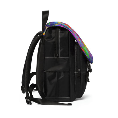 Shoulder Backpack,  No. 232 'Hot Hot Hot, Pizza Party' -  By Irish Artist Fiona de Lacy - Multicoloured