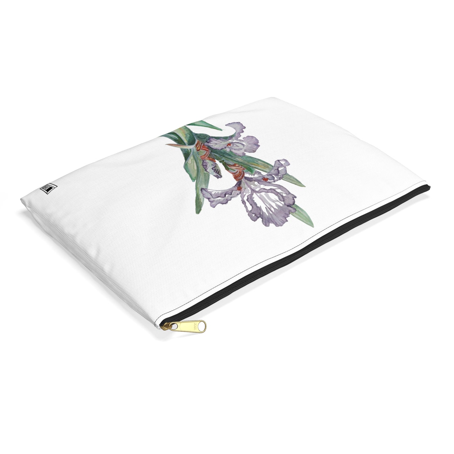 Make Up Bag - No. 272 - Purple Orchid Flower on White