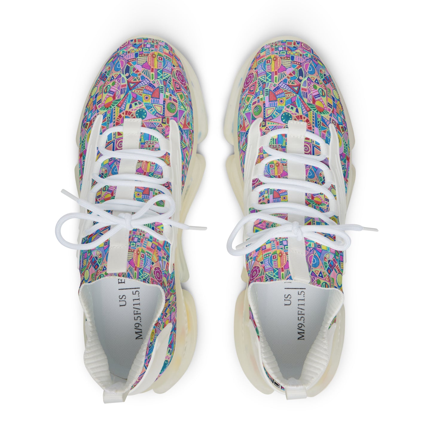 Men's Mesh Sneakers - No. 258 - Multicolour Abstract