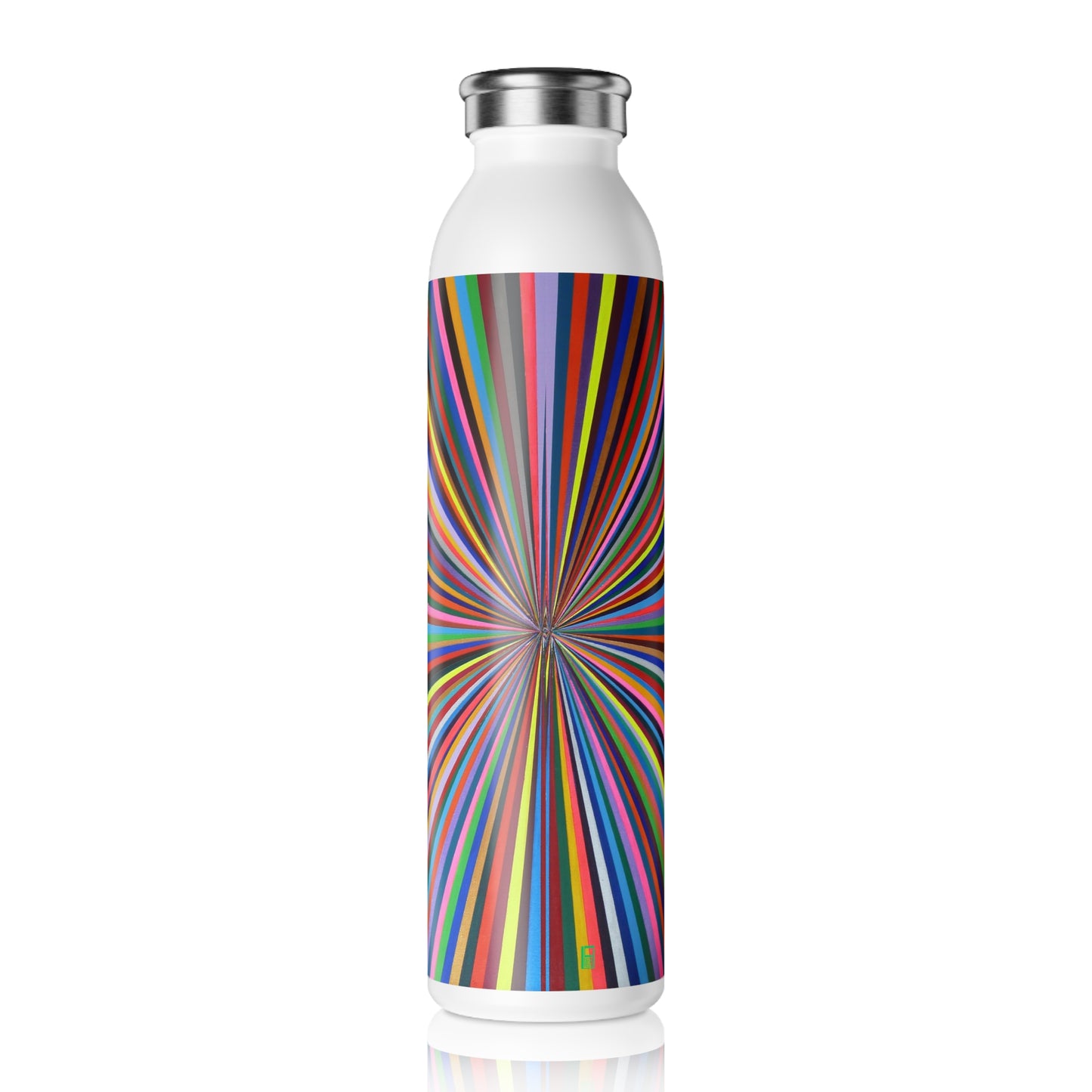 Slim Water Bottle - No. 205 'Spectrum' - By Irish Artist Fiona de Lacy - Multicoloured