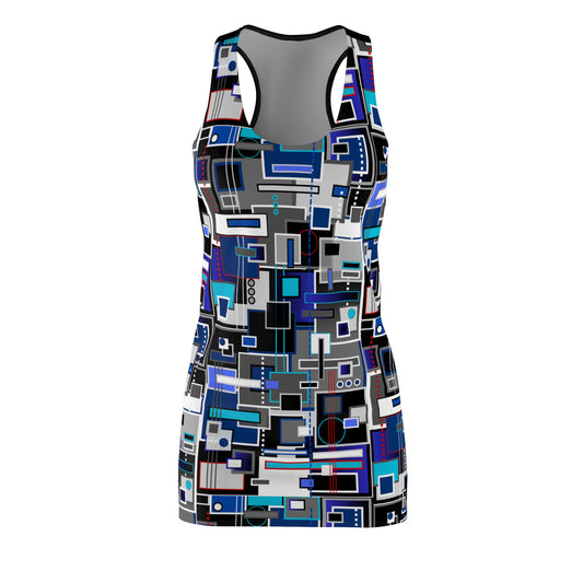 Women's Cut & Sew Racerback Dress - No. 235 - 'Squared 2'