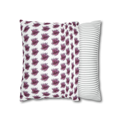 Cushion Pillow Case - No 269 Pink / Purple Flower on White