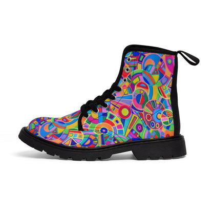 Women's Canvas Boots - No. 265  - Abstract Circles