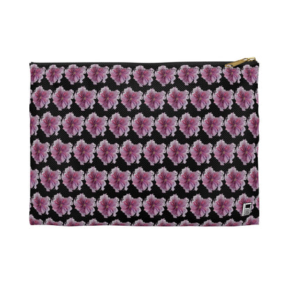 Make Up Bag - No. 269 - Purple & Pink Flower on Black