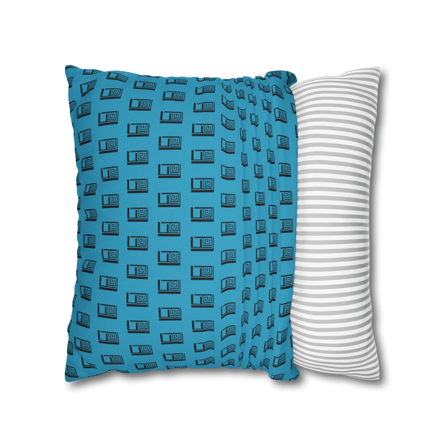 Cushion Pillow Case - No. 000TE - Black Logo on Turquoise