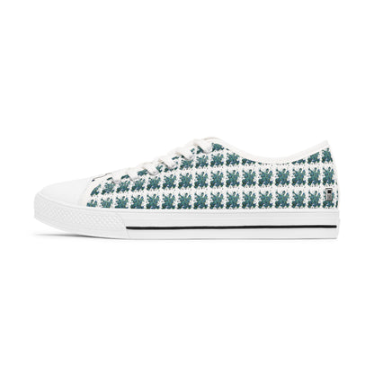 Women's Low Top Sneakers, Black Soles, No. 146 - Bird of Paradise - By Irish Artist Fiona de Lacy