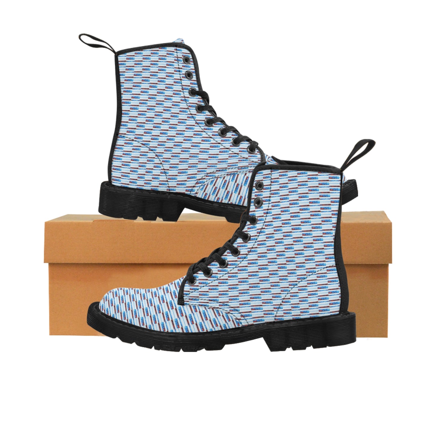 Women's Canvas Boots - No. 140 - Thin blue line