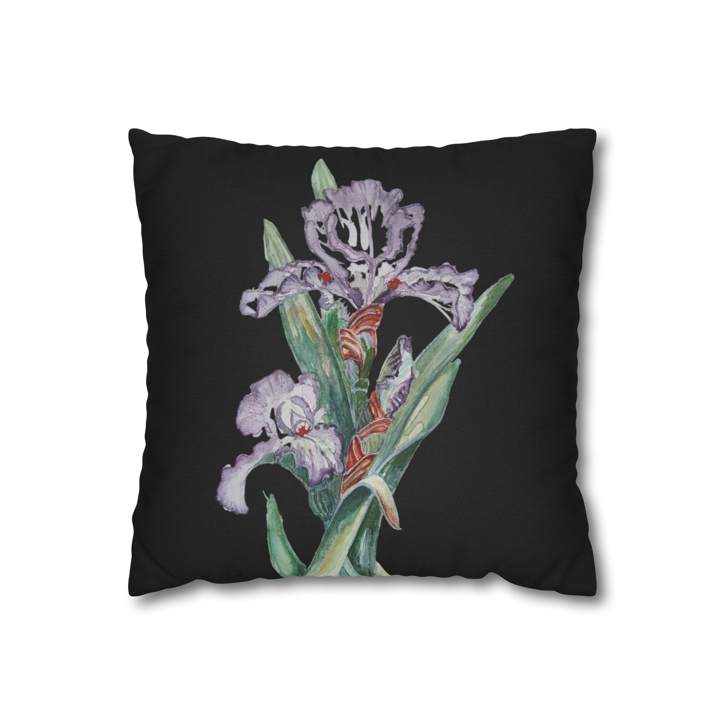 Cushion Pillow Case - No. 272 - Purple Orchid on Black