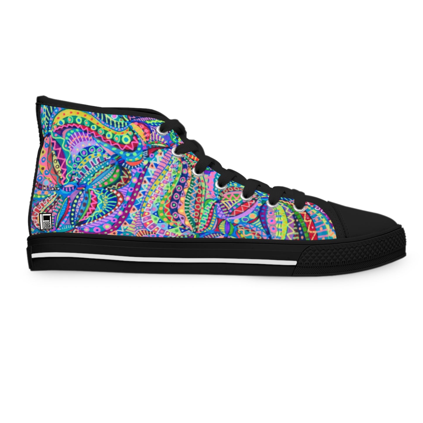 Women's High Top Sneakers - No. 255 - Multicoloured Abstract