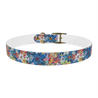 Dog Collar - No. 242 - Large Blue Flowers