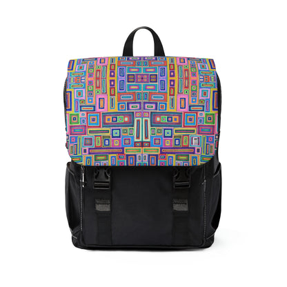 Casual Shoulder Backpack,  No. 264 A Multicoloured Abstract -  By Irish Artist Fiona de Lacy