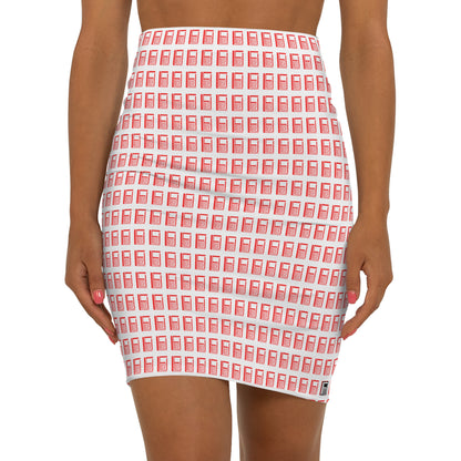 Women's Mini Skirt - No. 000RD -  ' Red Logo on White'