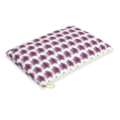 Make Up Bag - No. 269 - Purple & Pink Flower on White