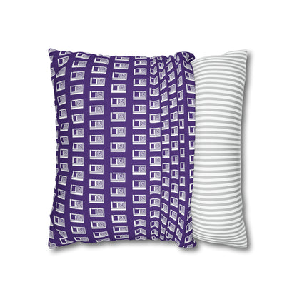 Cushion Pillow Case - No. 000PE - White Logo on Purple