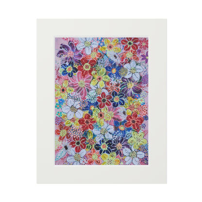 Fine Art Print (Cardboard Frame) - No. 241 - flowers on pink