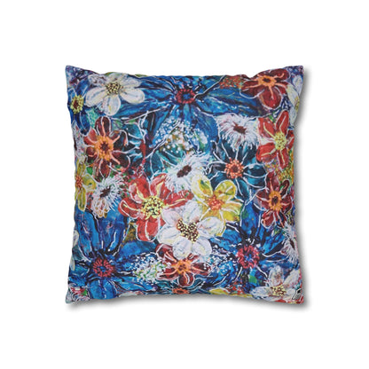 Cushion Pillow Case - No. 242 -  Large Blue Flowers