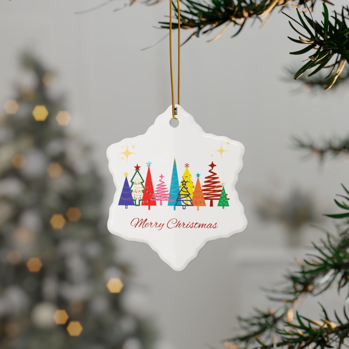 Ceramic Ornament - Merry Christmas W