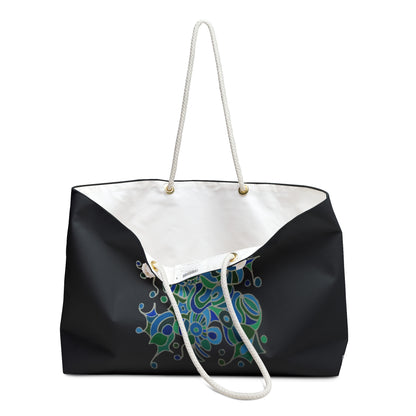 Weekender / Beach / Overnight Bag - No. 146 -  'Bird of Paradise' on Black