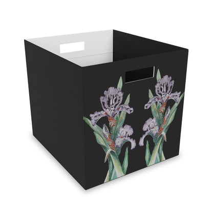 Felt Storage Box - No. 272 - Purple Orchid on Black - By Irish Artist Fiona de Lacy