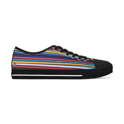 Women's Low Top Sneakers, Black Sole - No. 308 A - 'Pathways'