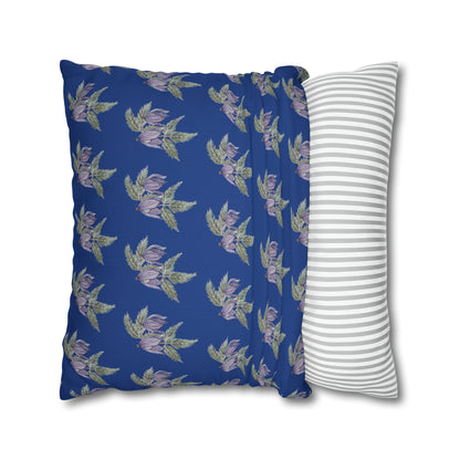 Cushion Pillow Case - No. 270 - Purple Drop Flowers on Navy