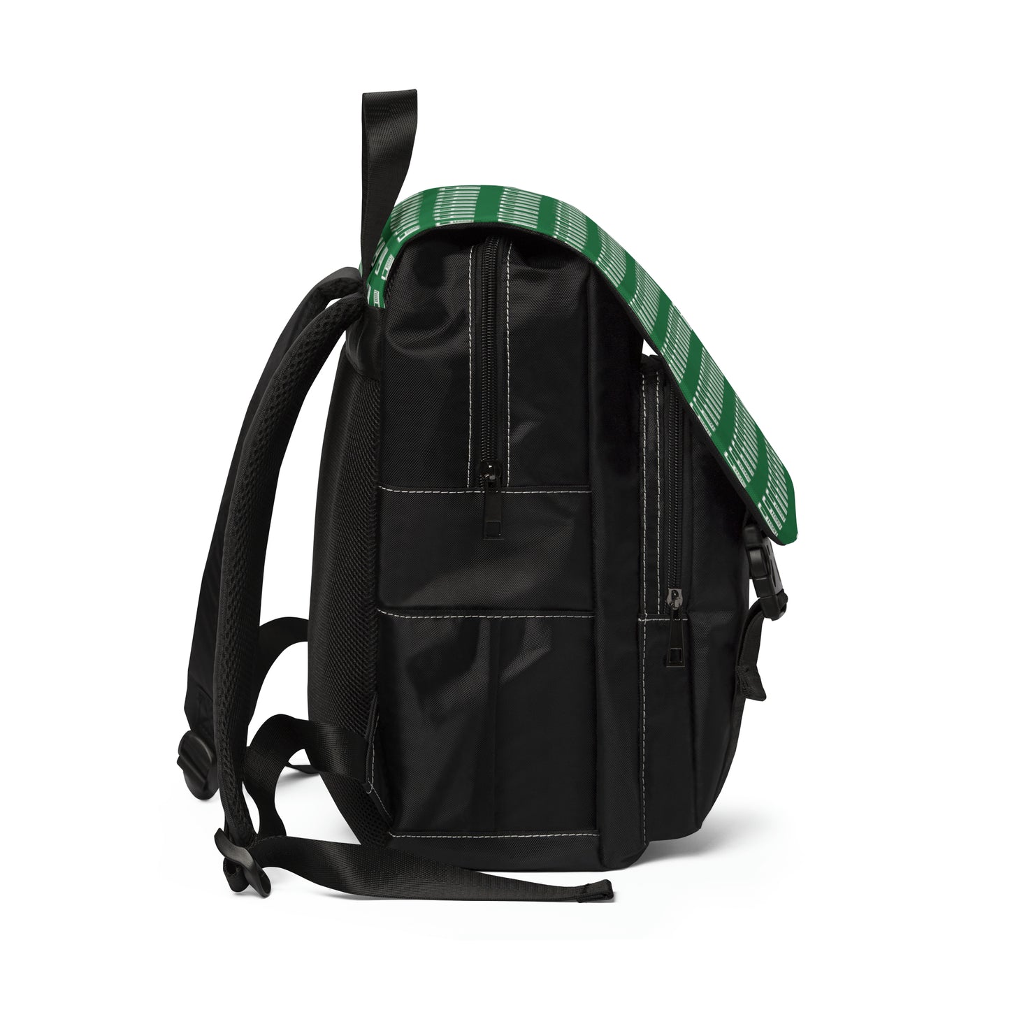 Casual Shoulder Backpack,  No. 000 - Artists Logo on Green -  By Irish Artist Fiona de Lacy