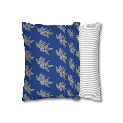 Cushion Pillow Case - No. 270 - Purple Drop Flowers on Navy