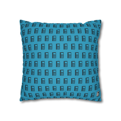 Cushion Pillow Case - No. 000TE - Black Logo on Turquoise