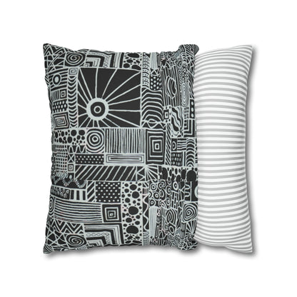 Cushion Pillow Case - No. 252 - White on Black