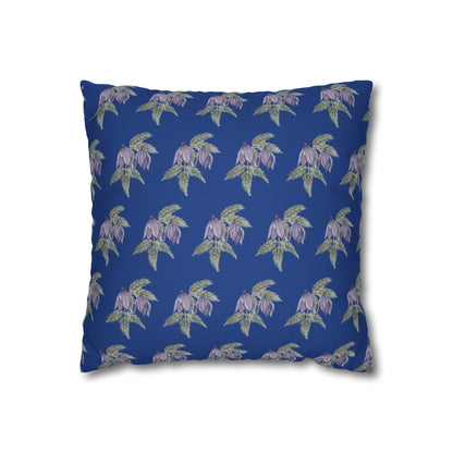 Cushion Pillow Case - No. 270 - Purple Drop Flowers on Navy