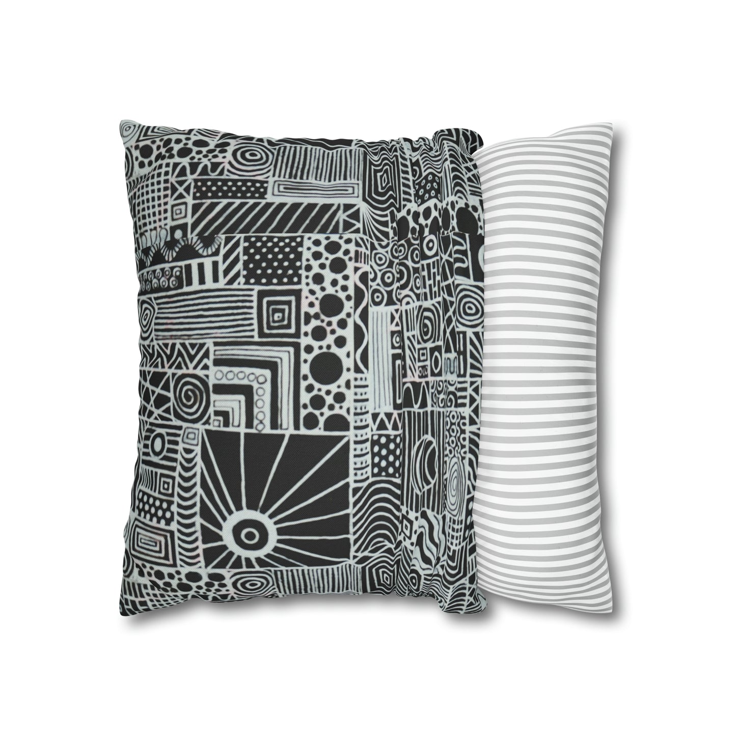 Cushion Pillow Case - No. 252 - White on Black