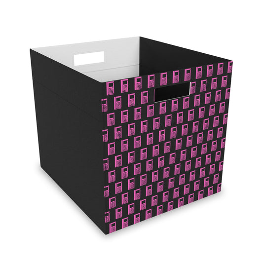 Felt Storage Box - No. 000 - Pink Logo on Black - By Irish Artist Fiona de Lacy