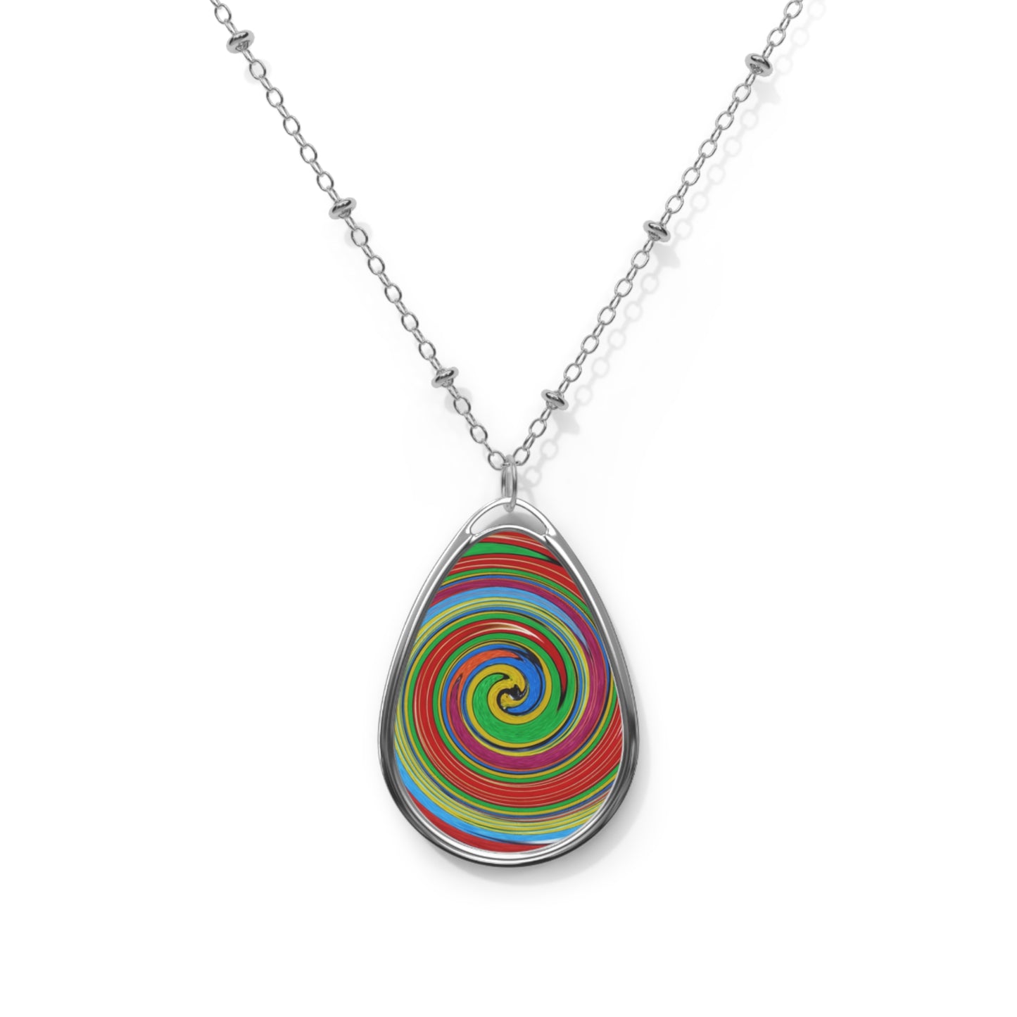 Oval Necklace - No. 303 - Swirl 2 - By Irish Artists Fiona de Lacy