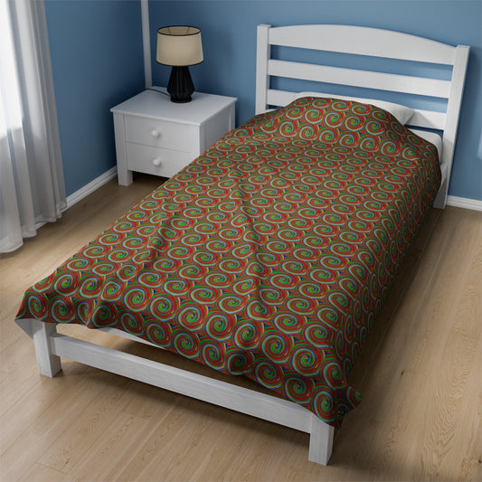 Velveteen Plush Blanket - No. 303 - B/O Swirl