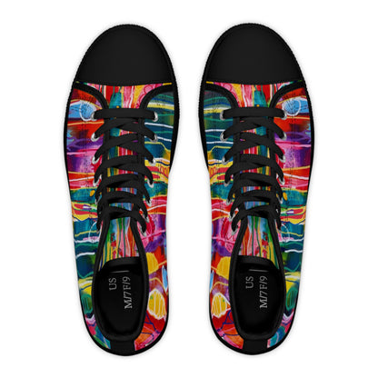 Women's High Top Sneakers, No. 237 C 'Pods' Green Heel, Multicoloured - Designed by Irish Artist Fiona de Lacy