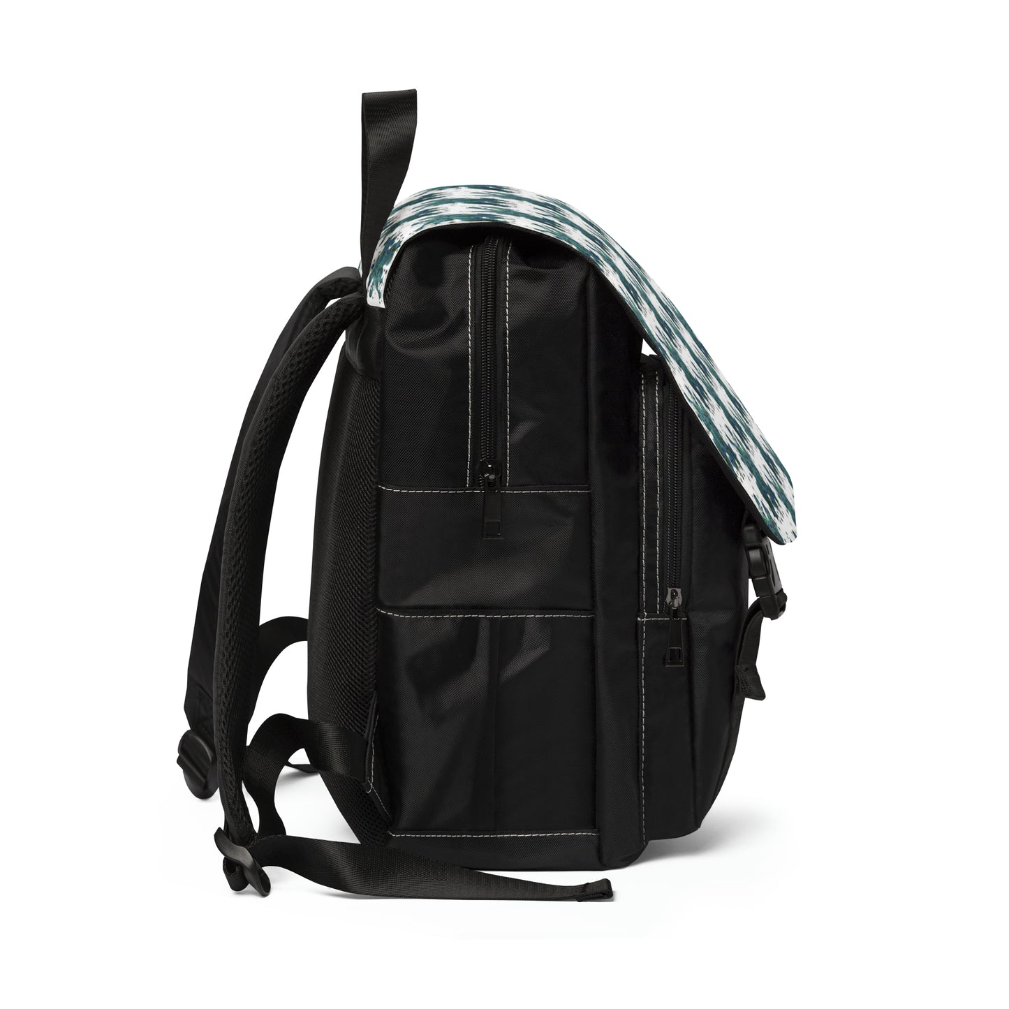 Casual Shoulder Backpack,  No. 146 'Bird of Paradise'  on White - By Irish Artist Fiona de Lacy