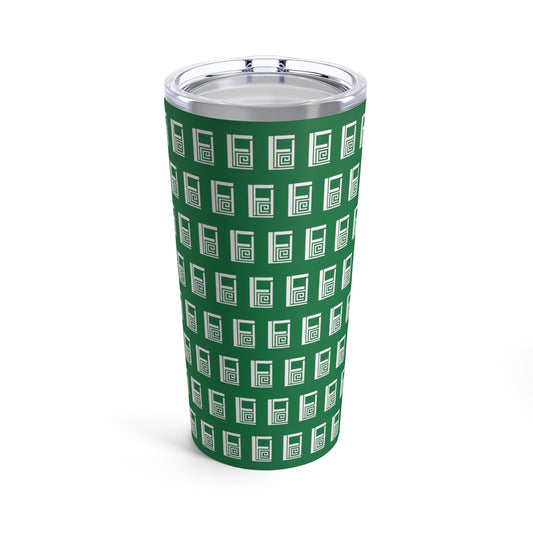 Tumbler 20oz - No.  000GN - White Logo on Green - By Irish Artist Fiona de Lacy