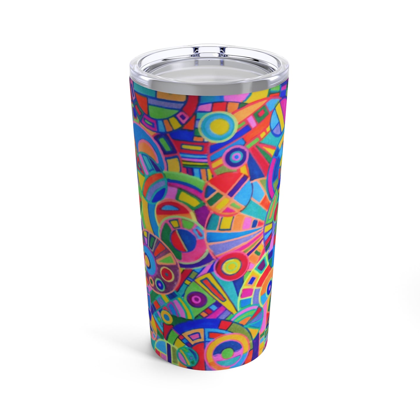 Tumbler 20oz - No.  265 Multicoloured Abstract - By Irish Artist Fiona de Lacy