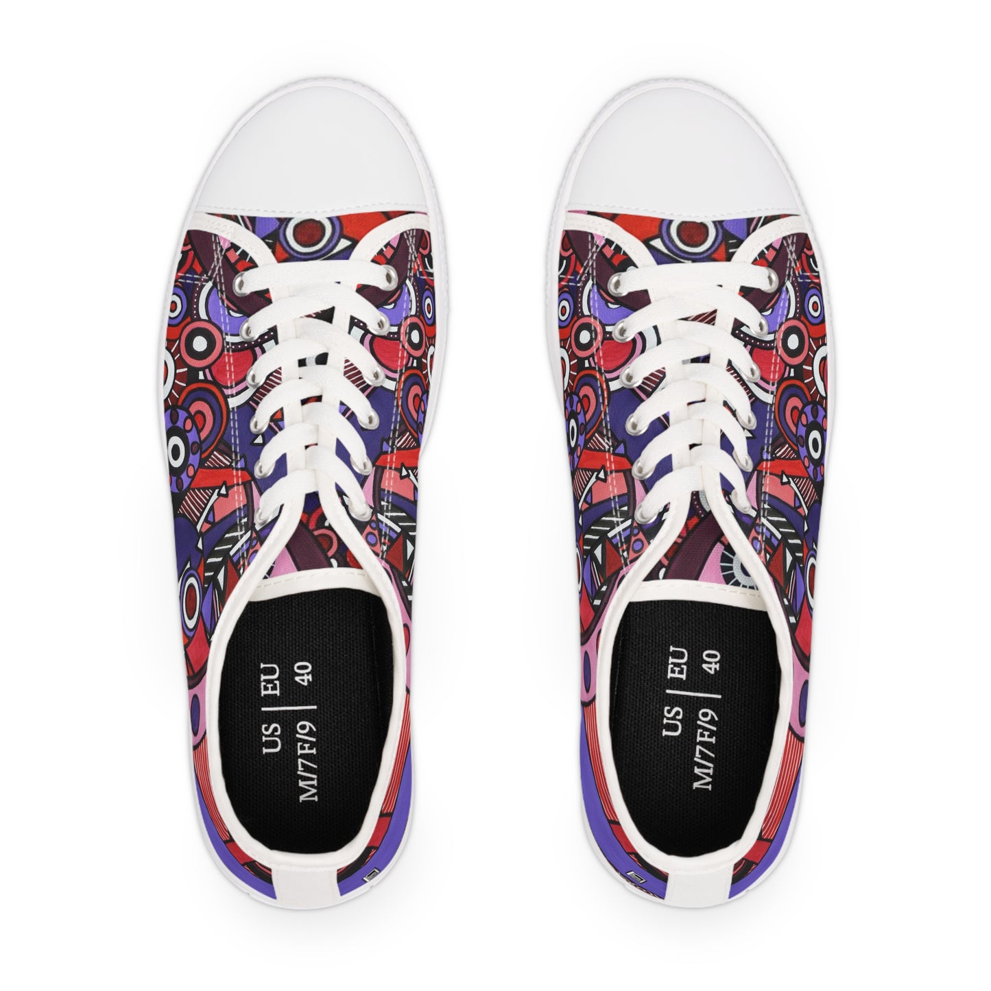 Women's Low Top Sneakers - No. 220 - 'Connections' By Irish Artist Fiona de Lacy
