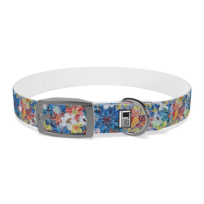 Dog Collar - No. 242 - Large Blue Flowers