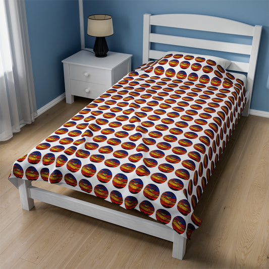 Velveteen Plush Blanket -  No.149 - 'Through the lens' on White