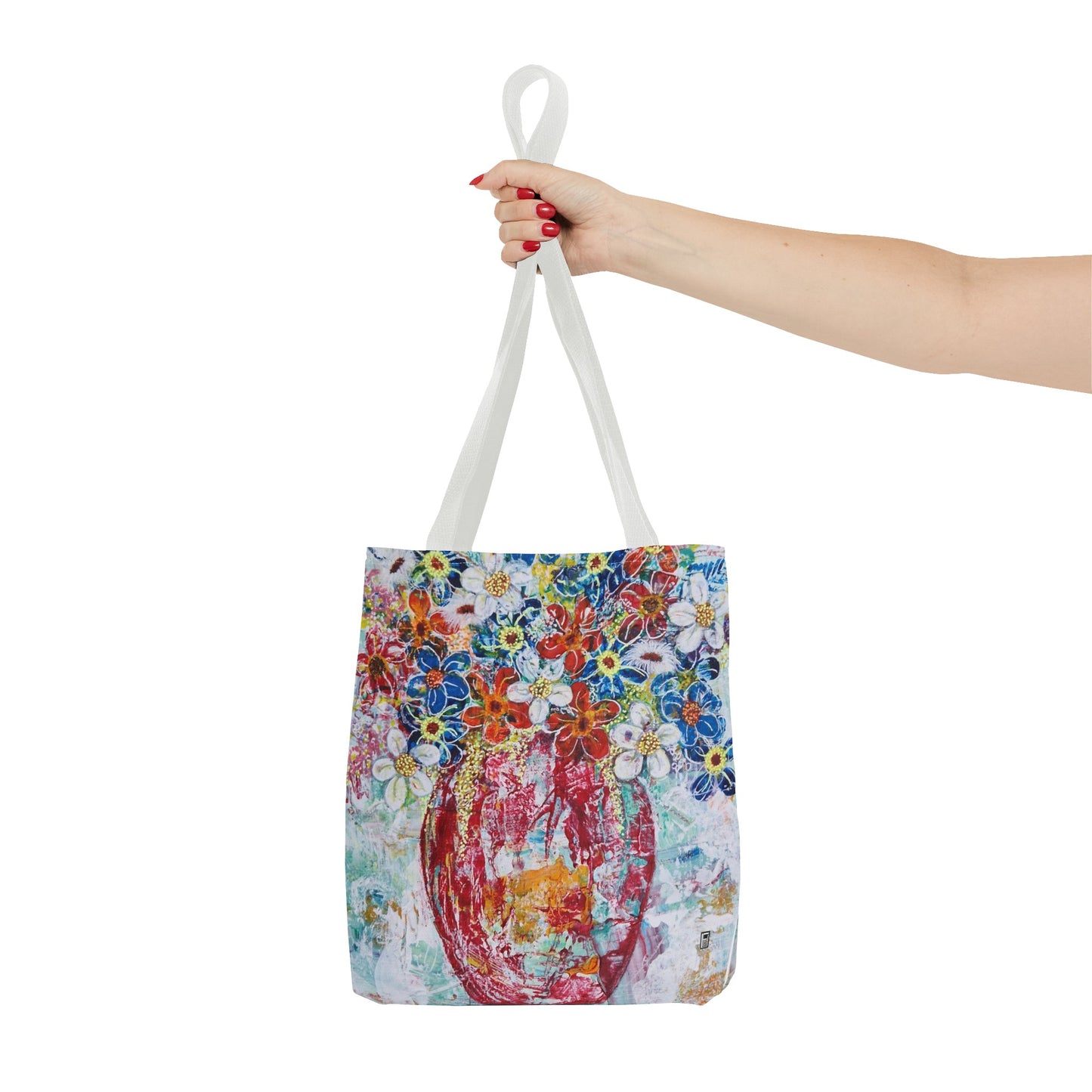 Tote Bag  - No. 245 - Flowers In Red Vase