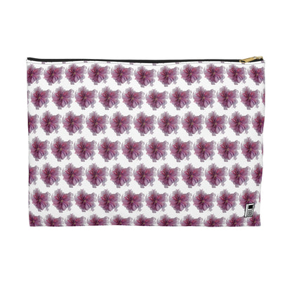 Make Up Bag - No. 269 - Purple & Pink Flower on White