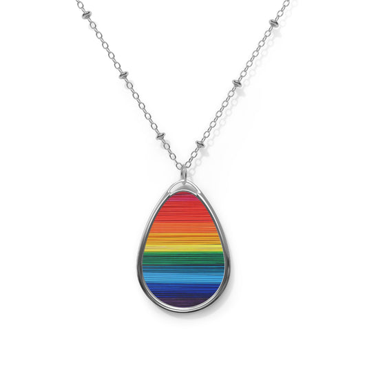 Oval Necklace - No. 305 - Pride - Rainbow - By Irish Artists Fiona de Lacy