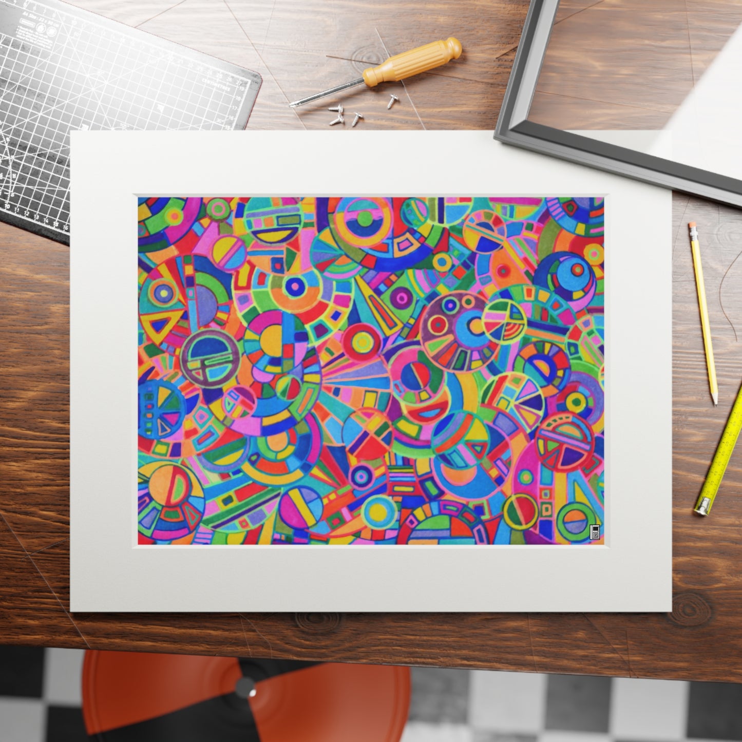 Fine Art Print (Cardboard Frame) - No. 265 - Multicoloured Abstract