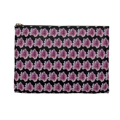 Make Up Bag - No. 269 - Purple & Pink Flower on Black