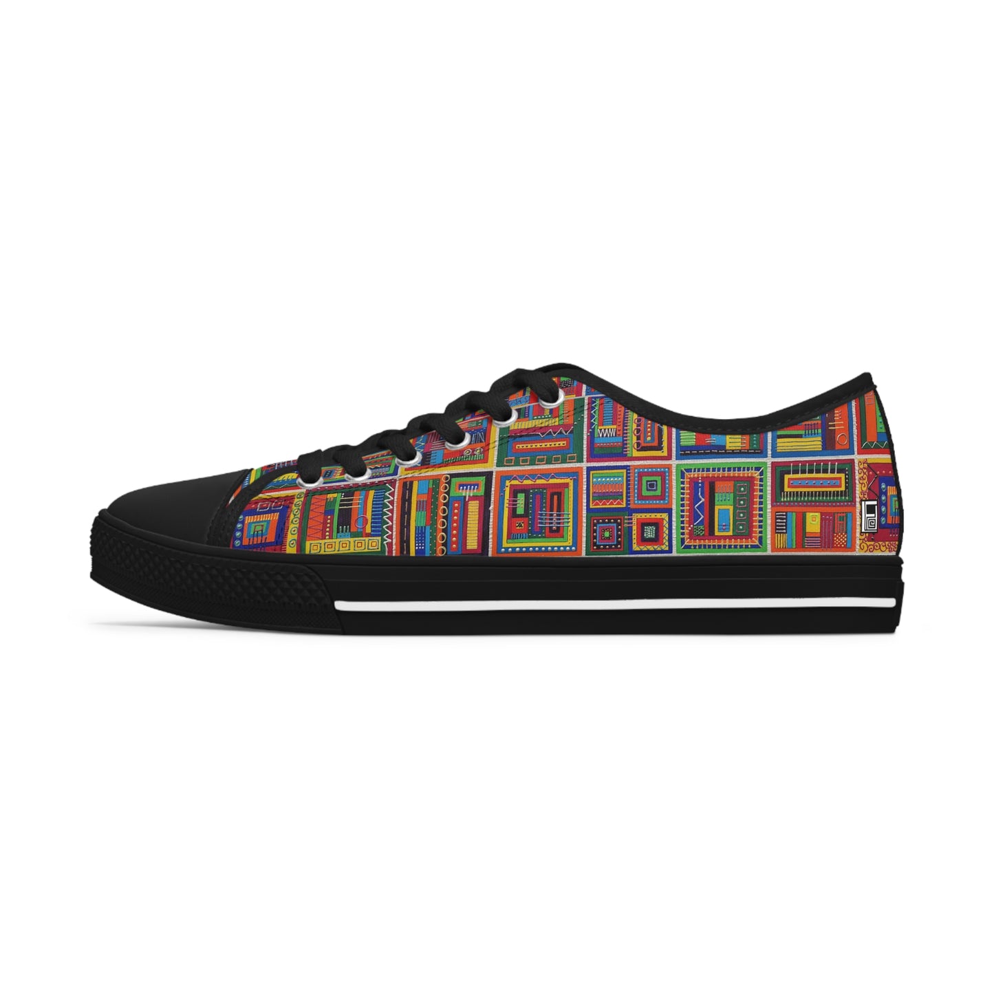 Women's Low Top Sneakers, Black Soles - No. 156 - It's Complicated - By Irish Artist Fiona de Lacy