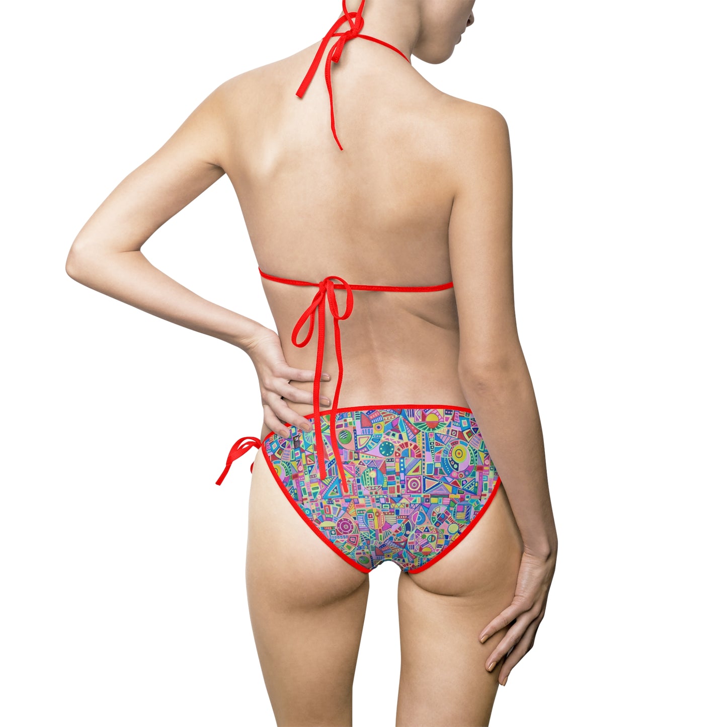 Women's Bikini Swimsuit - No. 258- Multicoloured Abstract