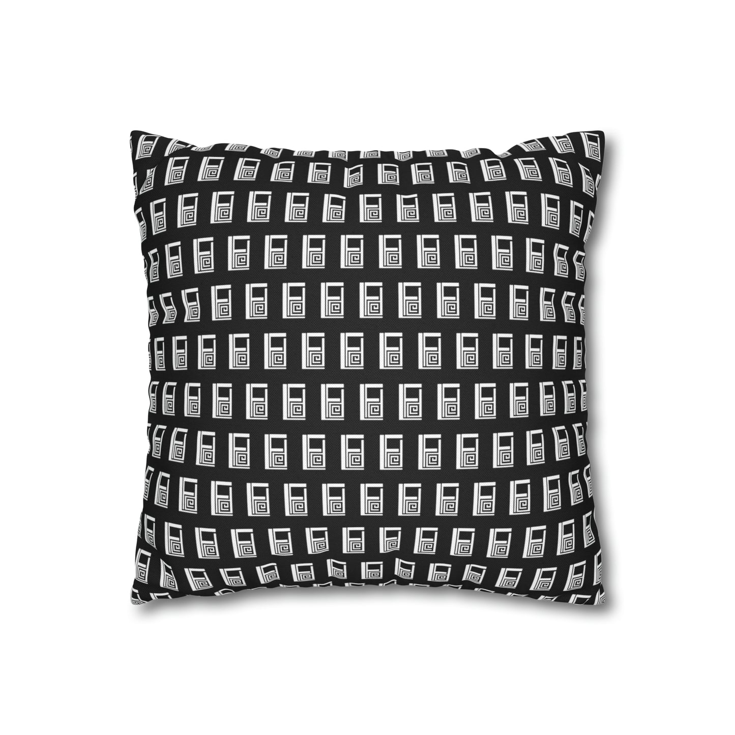 Cushion Pillow Case - No. 000BK - White Logo on Black